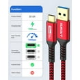 thumbnail image 2 of SUMPK 240W USBC To USB C Cable 1FT, Short USB C Cable Fast Charging 2 of 13