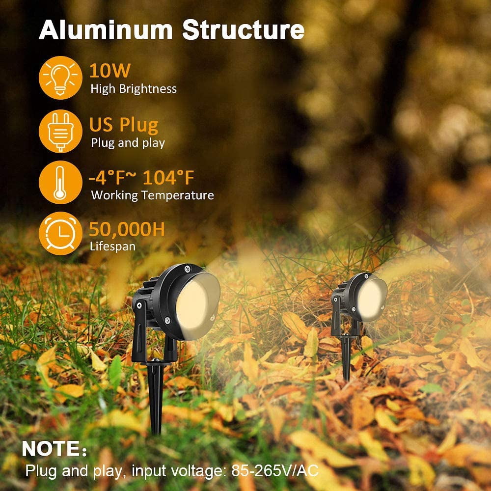 RRDWQ-120V LED Landscape Spotlights, 10W Outdoor Spotlights for Yard ...