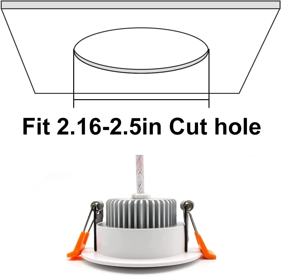 6 Pack 2 Inch LED Downlight – 3W 3000K Warm White Dimmable Recessed Lights, CRI80, Halogen Equivalent, Easy Install