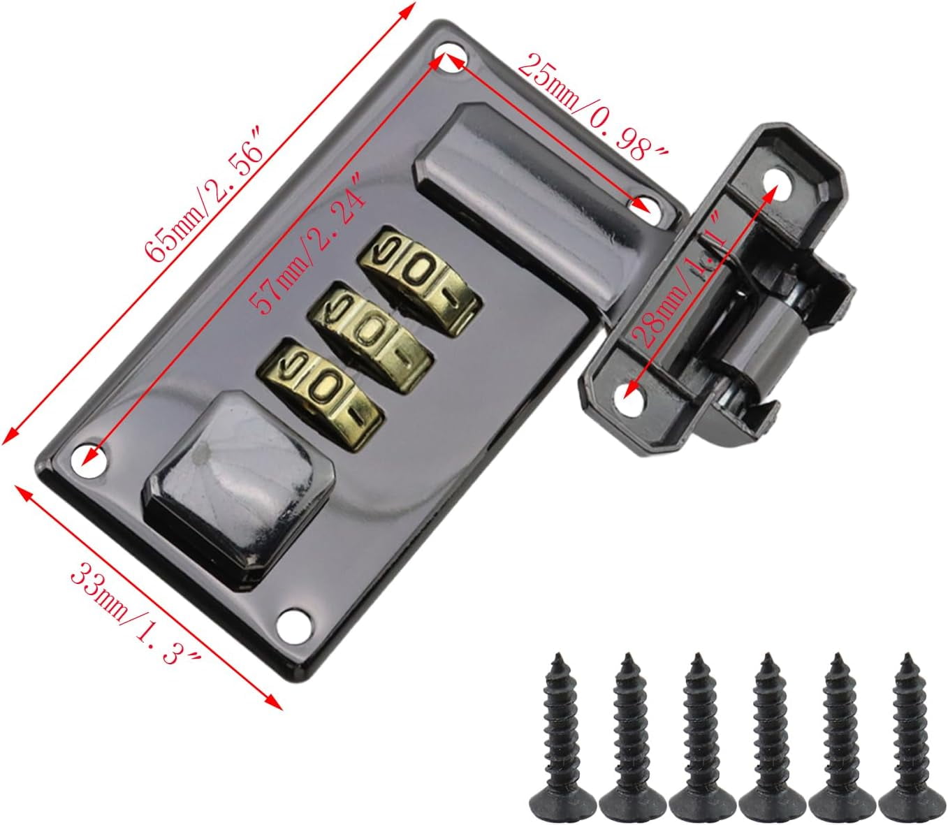 RRDWQ-2pcs Luggage Combination Locks 3 Digit Combination Password Locks ...