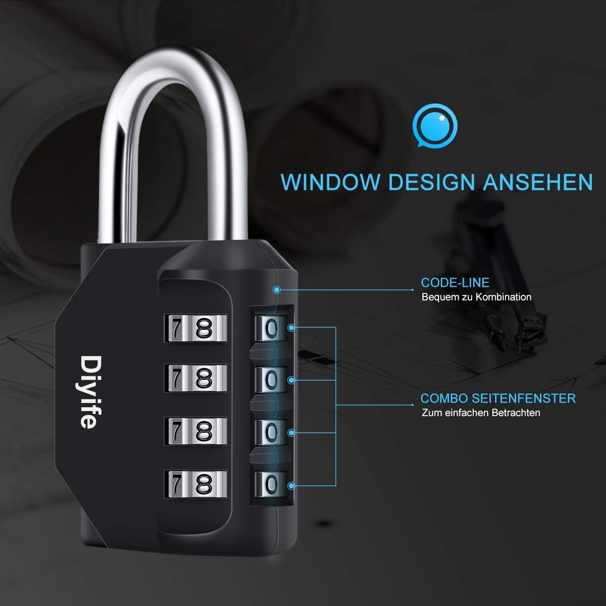 RRDWQ-3 Pack Combination Padlock, 4 Digit Combination Lock Outdoor ...
