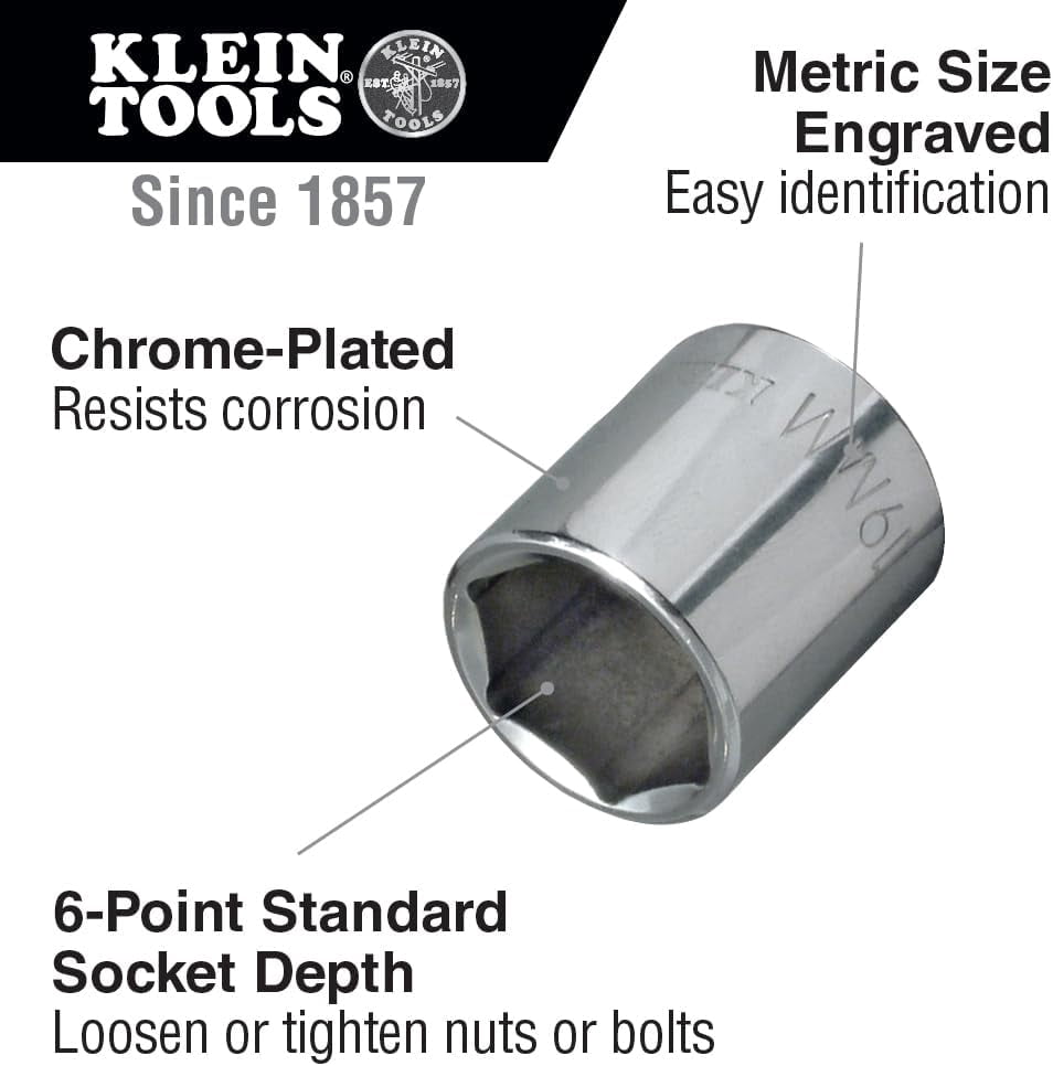 RRDWQ-Klein Tools 65506 3/8-Inch Drive Socket Wrench Set with Metric ...