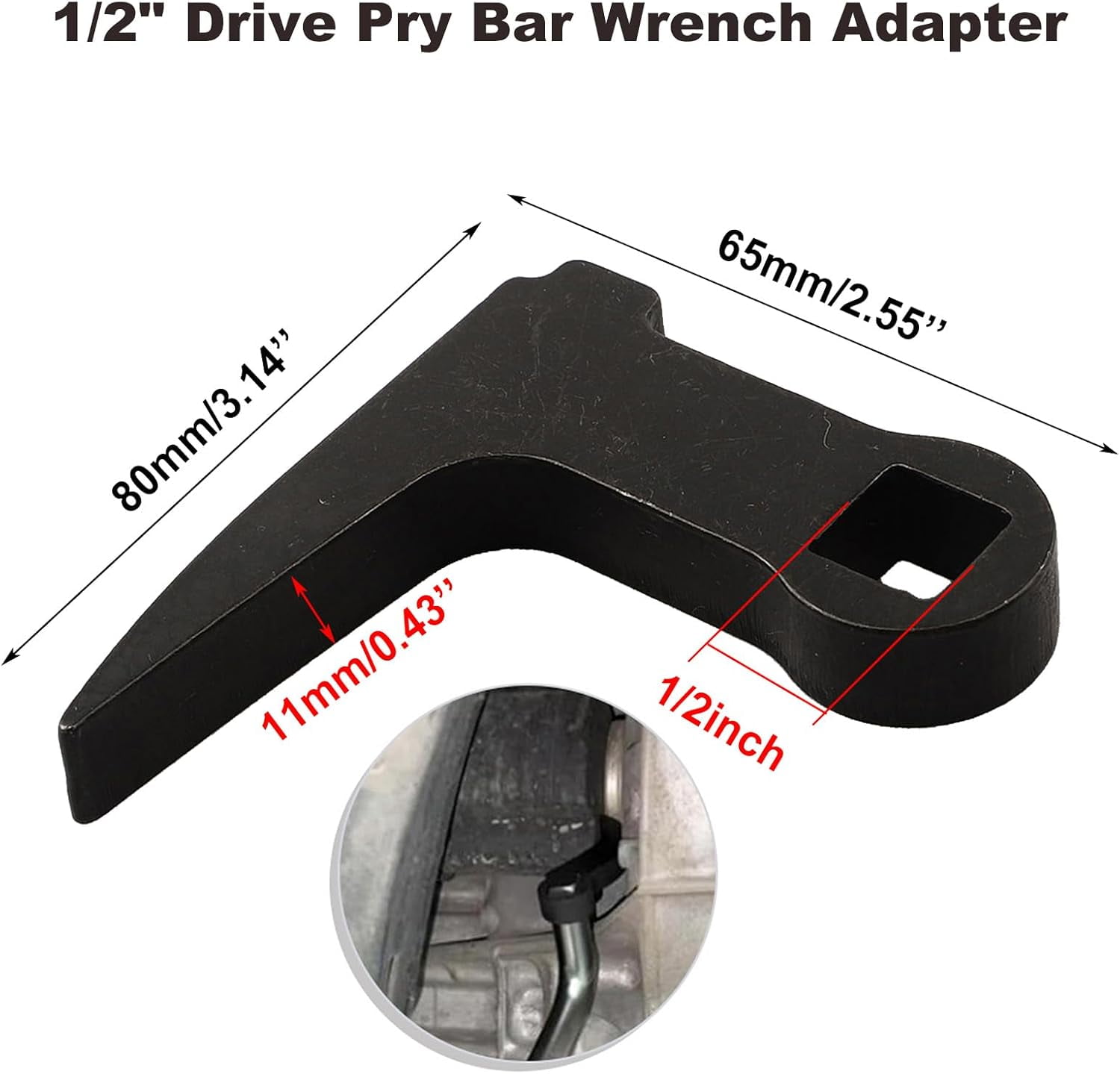 ZKTOOL 3PCS Crowbar Adapter Head Tool, Pry Bar Wrench Adaptor Head