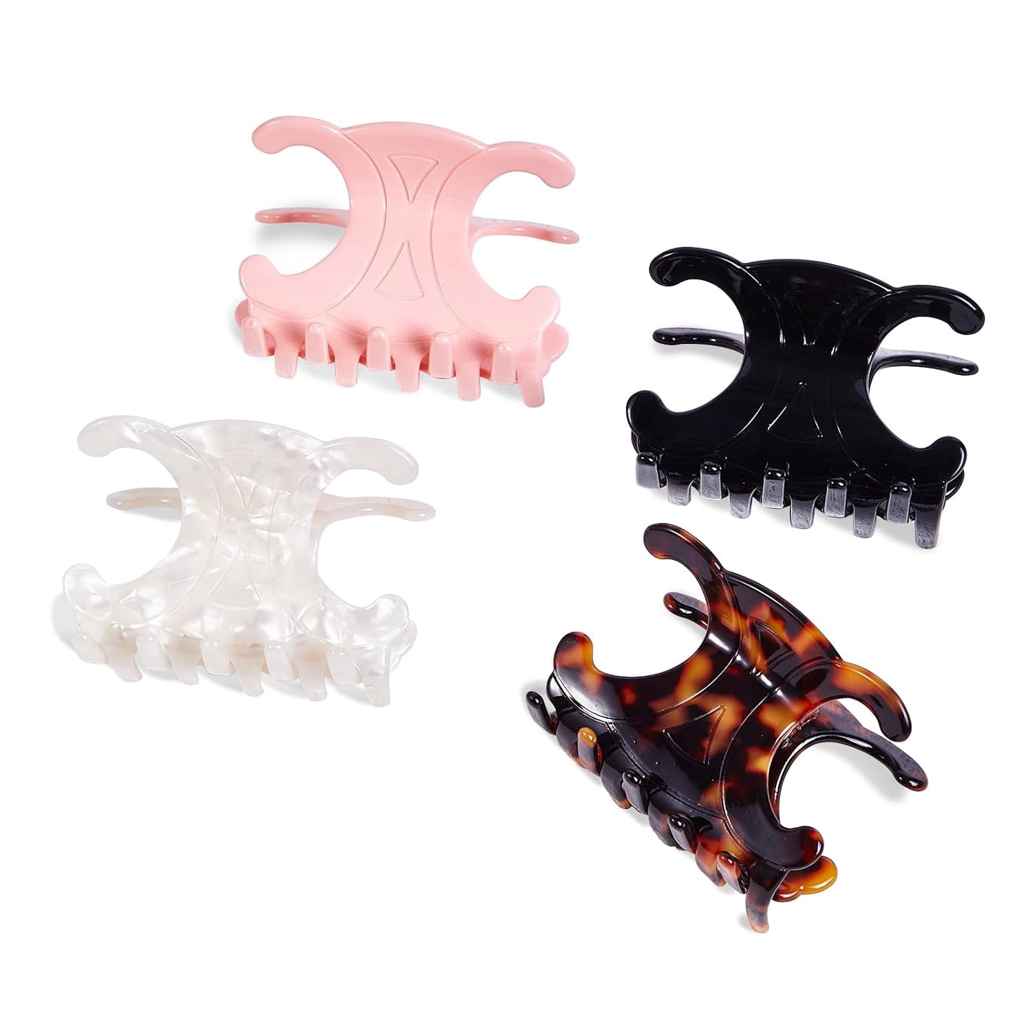 RRDYZLA durable acetate butterfly hair clips, 4 Pack. Medium Size Acetate Hair Claw Clips with Secure Hold,Perfect for Updos(2.76 x 1.66 in)