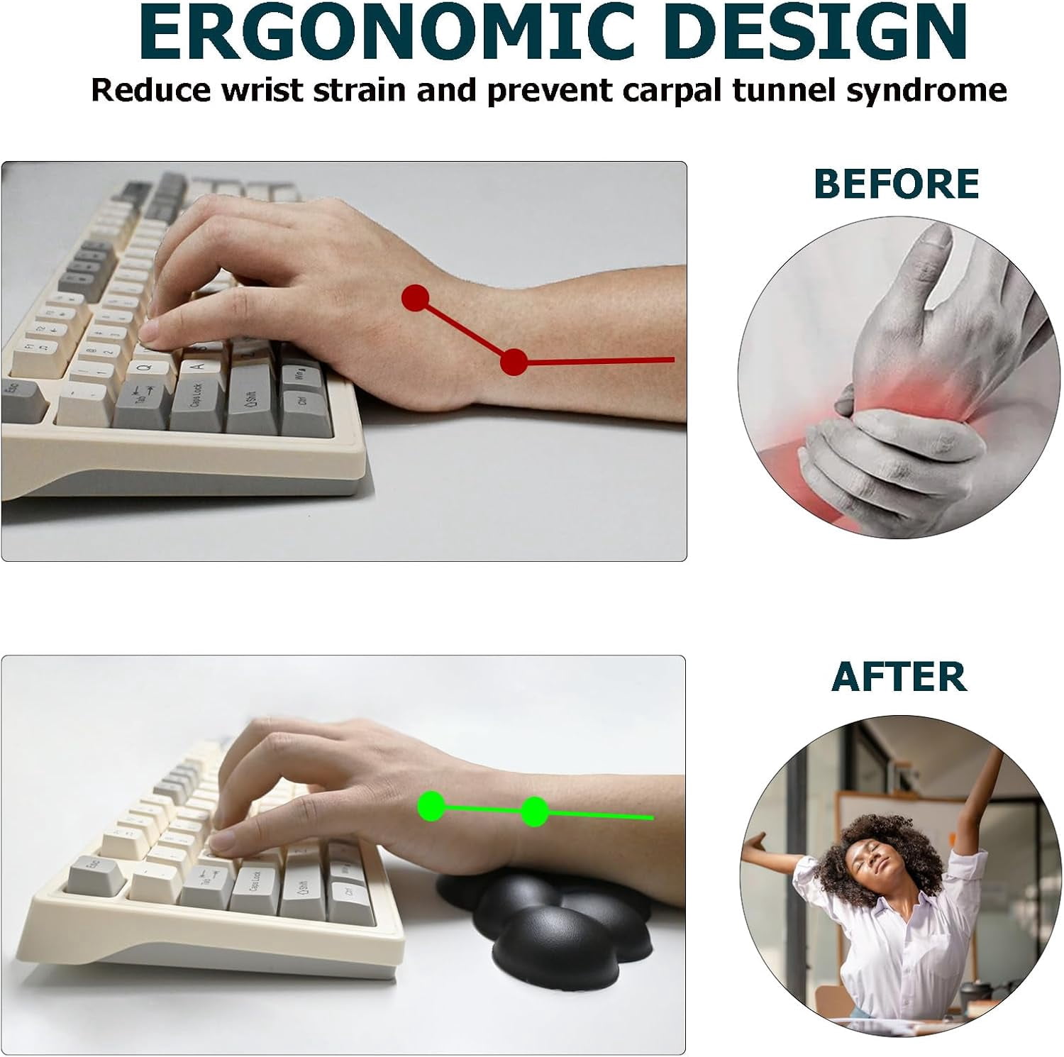 Left Hand Rest For Computer Used RREGER-Cloud Wrist Rest Keyboard, PU Leather Memory Foam Wrist Rest for ...