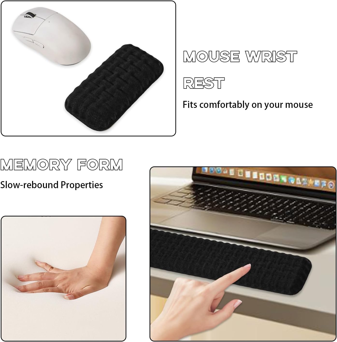 RREGER-Wrist Rest for Keyboard and Mouse - Soft Memory Foam Wrist Rest ...