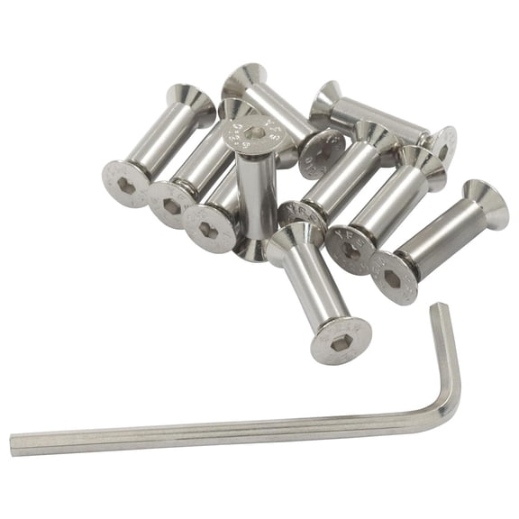 RRFDWQ-10 Pcs Knife Handle Screws Rivets Bolts Fasteners  Silver Hex Flat Head Screws for Blade Fixing & DIY Projects