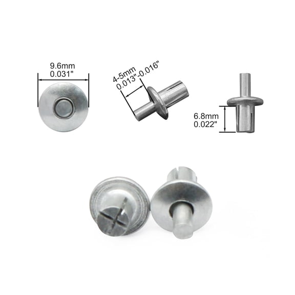 RRFDWQ-120 Pcs Round-Headed Aluminum Core Rivets, Hammer Drive Rivets, for Mechanical Equipment, Household, Electronic Equipment,Expanding