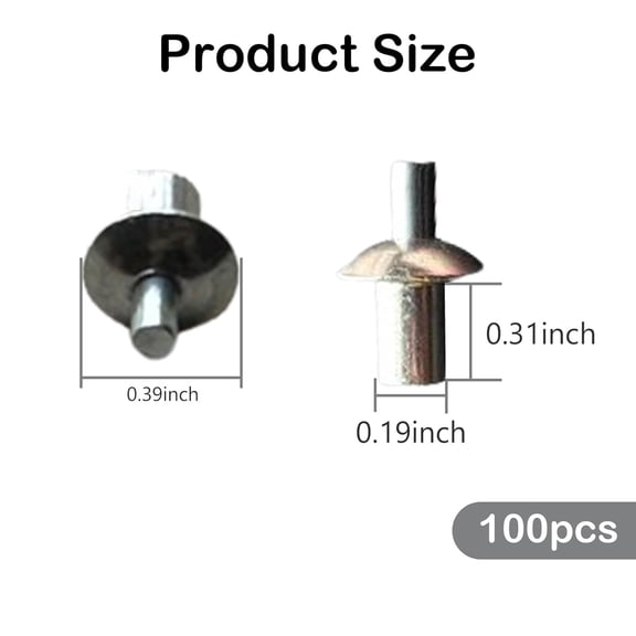 RRFDWQ-300 Pcs Hammer Drive Rivets, Aluminum Core Rivets with Round Head for Household, Mechanical Equipment, Electronic Equipment, Heavy-Duty Applications