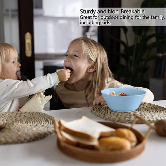 RRFDWQ-32 Ounce Cereal Bowls, Unbreakable Wheat Straw Fiber Bowl, Lightweight Kitchen Bowls Microwave & Dishwasher Safe BPA Free Bowls, E-Co Friendly Bowls Set for Cereal, Salad,Oatmeal, Soup,Snacks