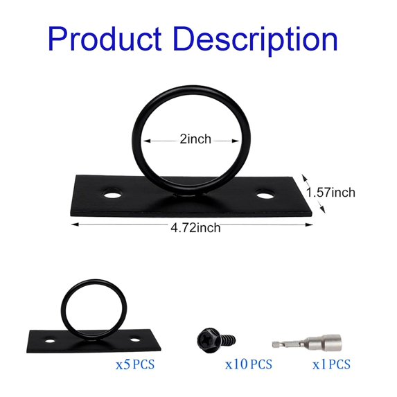 Large Rope Loop Bracket RRFDWQ-5PCS 2inch Rope Fence Bracket Holders, Ring Rope Support Battle ...