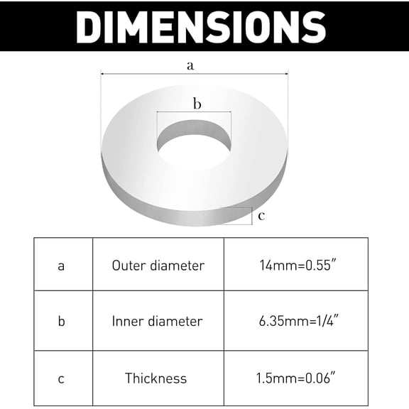 RRFDWQ-Aluminum Backup POP Rivet Washers for 1/4" Diameter Rivets,Aluminum Back Up Washer, 310 Pieces