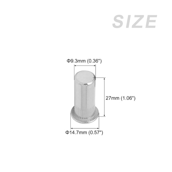 RRFDWQ-Sealed Rivet Nuts (M8) 5Pcs, 304 Stainless Steel Blind Closed End Threaded Insert Nuts - for Furniture Mechanical Fasteners, Silver Tone