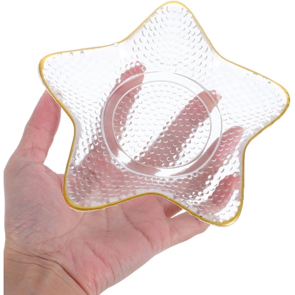 RRFDWQ-Shaped Glass Storage Plate Creative Sea Star Candy Dish Salad Bowl for Home Kitchen Dining Serving