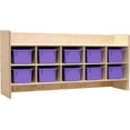 thumbnail image 1 of RRI Goods 10 Section Kids Cubby Wall Mounted Shelf Purple Storage Container, 1 of 9