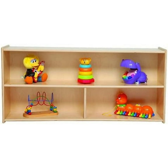 RRI Goods 2-Shelf Kids Bookshelf & Toy Storage Organizer, 3-Section Montessori Shelves