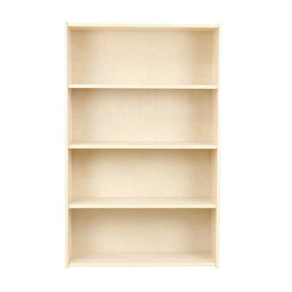 RRI Goods 4 Shlef Bookcase, Birch Wood Bookshelf Storage Organizer for Kids