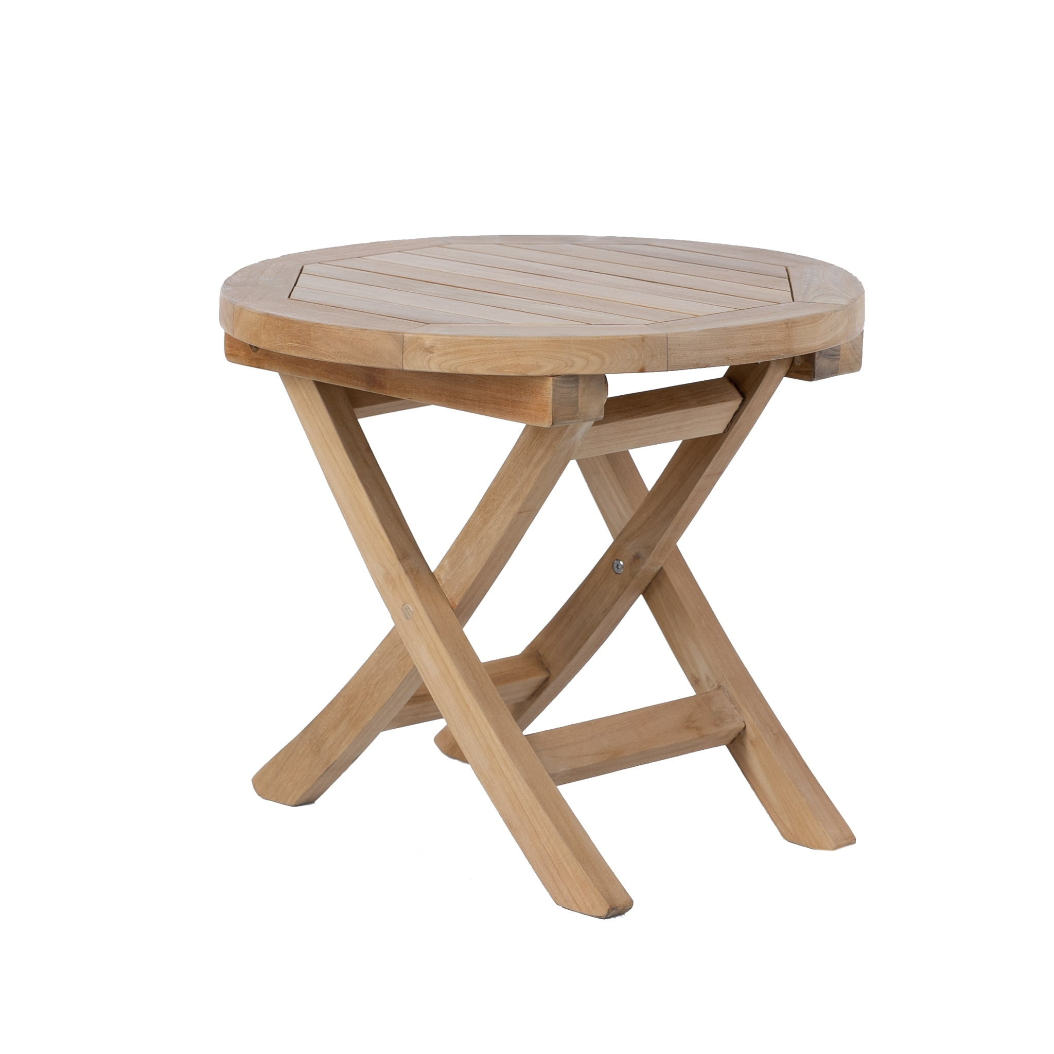 Teak Wood Folding Round 20-Inch Outdoor Coffee Table