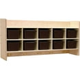 thumbnail image 1 of RRI Goods Wood Cubbies Storage w Brown Plastic Bins Wall Hanging Organizers, 1 of 10