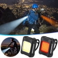thumbnail image 1 of RRJ 2Pcs Bicycle Headlight And Taillight, Mini USB Rechargeable Bike Light, High Brightness COB LED Flashlight For Night Riding, Waterproof Front And Rear Safety Light For Mountain Road Commuting, 1 of 9