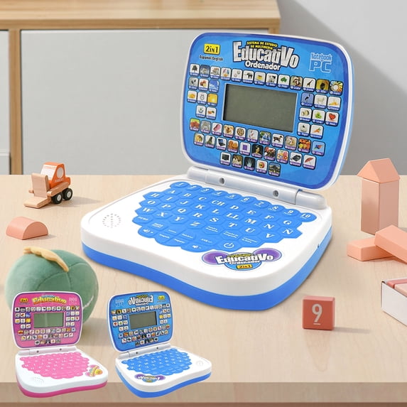 RRJ 2Pcs Bilingual Learning Machine ForKids, English Notebook ComputerToyFor Early Reading, Interactive Educational Device ForChildren, Multi-functional Learning Pad For Little One, LearningToysFor