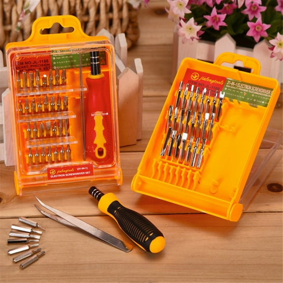 RRJ 32 In Multi-Bit Precision Screwdriver Kit, Magnetic Phone Repair Tool Opening Prying Tools, Professional Electronics Repair Kit for Laptop Glasses Game Console