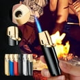 thumbnail image 1 of RRJ 4Pcs Portable Double Direct Flame Torch Lighter, Refillable Butane Gas Welding Torch, Culinary Blowtorch for Barbecue Creme Brulee Dessert, Handheld Igniter for Camping Soldering Crafts, 1 of 9
