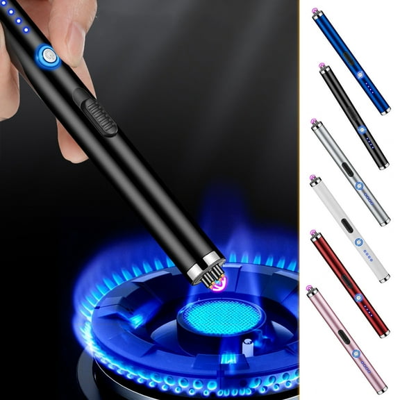 RRJ 6Pcs Dual Arc Windproof Igniter, USB Rechargeable Kitchen Gas Stove Lighter, Household Candle Ignition Stick, Outdoor Barbecue Fire Starter for Camping Picnic Fireplace
