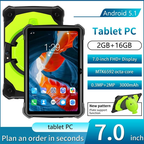 RRJ 7 Inch Tablet, IPS HD Screen Android Tablet with WiFi Bluetooth GPS Navigation, Voice Call Learning Tablet for Online Classes Games Video Streaming
