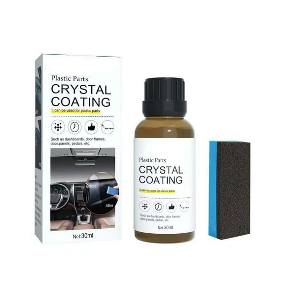 RRJ Automotive Plastic Refurbishing Agent, Ceramic Coating Restorer for Car Interior Trim Dashboard Tires, 30ml Plastic Parts Crystal Coating Liquid, Car Detailing Supplies for Headlights Bumpers