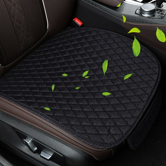 RRJ Car Seat Cushion, Universal Non-Slip Breathable Linen Seat Protector, Front Seat Cover Pad for Car SUV Truck, Foldable Single Piece Cushion for Driving Comfort