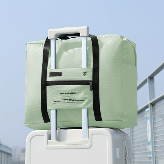 RRJ Diamond Pattern Luggage Bag, Foldable Airplane Carry On Bag, Water-Resistant Nylon Travel Duffel Bag for Business Trip, Gym, Weekend Getaway