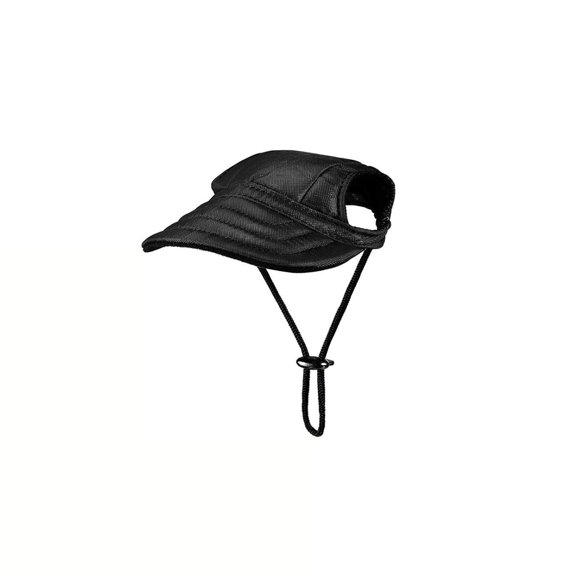 RRJ Dog Sun Hat, UV Protection Baseball Cap For Dogs, Adjustable Pet Visor With Ear Holes, Breathable Canvas Dog Hat For Outdoor Walking Hiking Beach