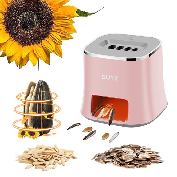RRJ Electric Sunflower Sheller Machine, Portable Automatic Nut Peeler, Peanut Almond Pistachio Shell Remover, Household Kitchen Gadget for Snacks Nuts Seeds
