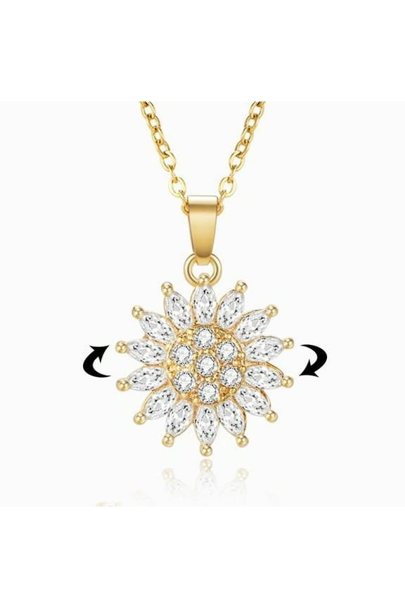 Granddaughter Gift Sunflower Fidget Necklace, Rotating Pendant SensoryToy, Anxiety Relief Jewelry for WomenGirls, Birthday Present From Grandma, 19.8 Inch Adjustable Chain