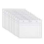RRJ Immunization Card Protector Case, PVC Soft Clear Protective Sleeve for Vaccination Records, Health ID Badge Holder with Barcode Scanner Window, Reusable Travel Document Organizer for Teachers