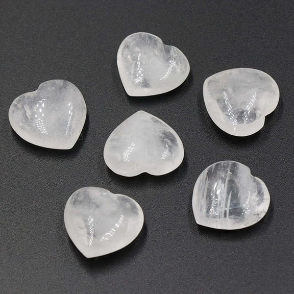RRJ Natural Crystal Agate Heart Stone, 20mm Heart-Shaped Polished Agate Crystal, Bare Stone Without Holes for DIY Crafts, Valentine's Day Gift, Home Office Desk Decor, Meditation Healing Stone