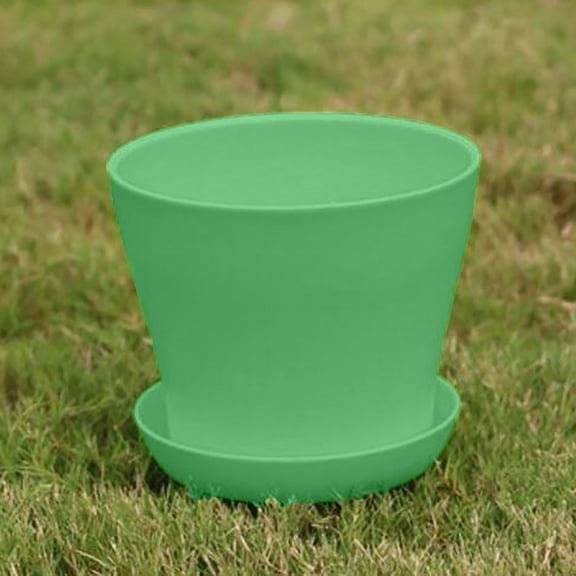 RRJ Open Pot, PP Resin High Waist Long Pot for Plants, Breathable Moisturizing Horticulture Planter, Balcony Garden Yard Decor Flower Pot with Saucer