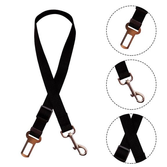 RRJ Pet Dog Car Seat Belt, Adjustable Retractable Dog Seatbelt Harness, Safety Travel Leash for Small Medium Dogs, Car Backseat Pet Restraint, Vehicle Auto Canine Safety Belt