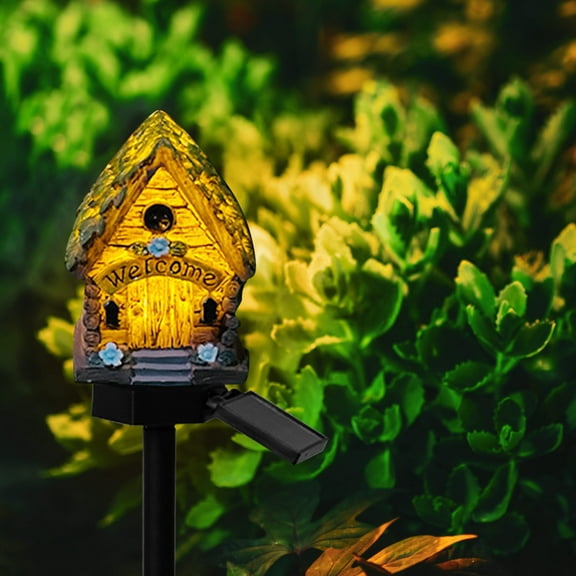 RRJ Solar Garden Lights, Waterproof LED Landscape Lamps, Resin Ground Stake Lights for Outdoor Yard Patio Lawn Decoration