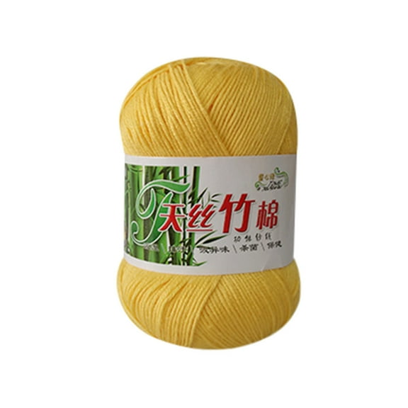 RRJ Summer Knitting Yarn, Natural Soft Crochet Wool DK 6ply Fingering Weight, 50g Skein Bamboo Rayon Fiber Blend for Little One Blankets Scarves Hats, Crafting Supplies