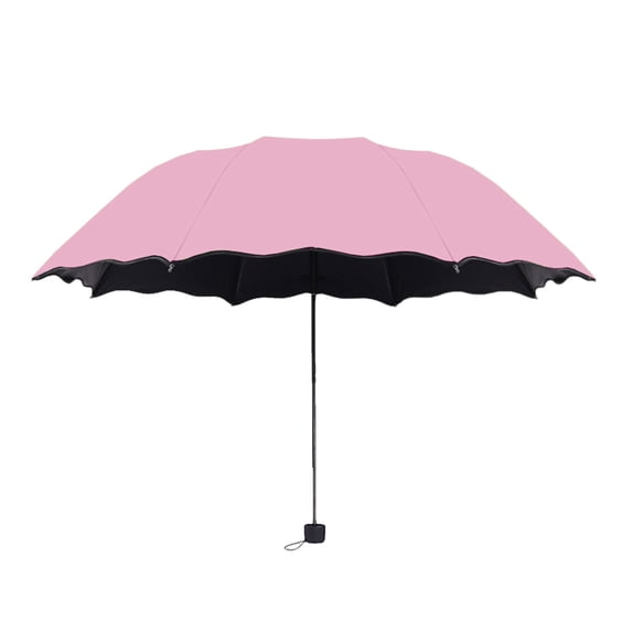 RRJ Summer Sun Protection Umbrella, UPF 50+ UV Blocking Folding Sunshade, Water Activated Floral Pattern Rain Umbrella with Windproof Fiberglass Ribs for Beach Travel Outdoor