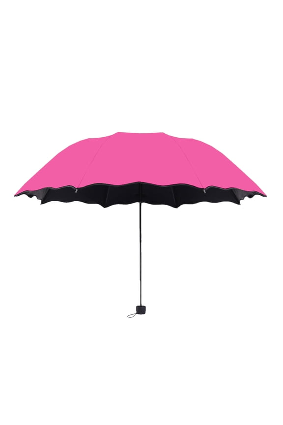 Summer Sun Protection Umbrella, UPF 50+ UV Blocking Folding Sunshade, Water Activated Floral Pattern Rain Umbrella with Windproof Fiberglass Ribs for Beach Travel Outdoor