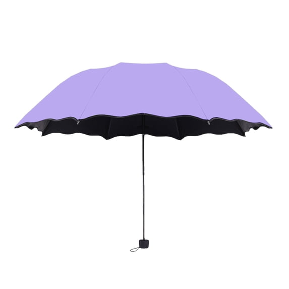 RRJ Summer Sun Protection Umbrella, UPF 50+ UV Blocking Folding Sunshade, Water Activated Floral Pattern Rain Umbrella with Windproof Fiberglass Ribs for Beach Travel Outdoor