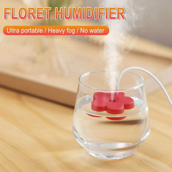 RRJ USB Humidifier, Portable Mini Car Home Office Mute Cup Sprayer, Plug and Play Fine Mist Aromatherapy Diffuser, Personal Desktop Air Moisturizer for Dry Skin Plants Decor