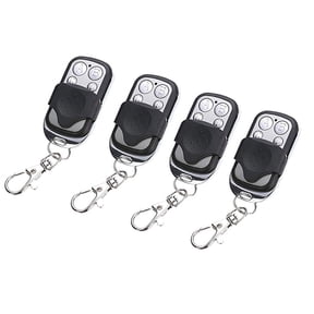 RRJ Universal Automatic Gate Remote Control, 433.92MHz Self-Learning Garage Door Opener Key Fob, 4-Button Programmable Transmitter for FAAC NICE ETC Gate Operators, 4 Pack