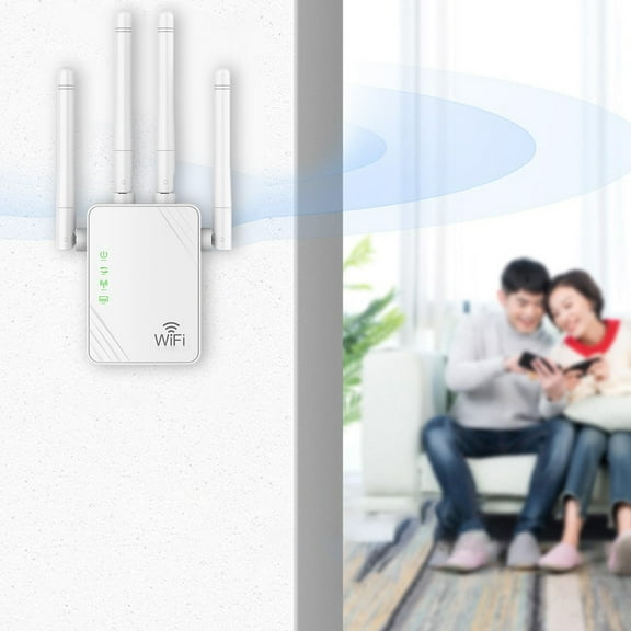 RRJ Wireless WiFi Extender Dual Band 2.4GHz 5GHz 300Mbps Booster Repeater Long Range Signal Amplifier for Home Office Internet Network Coverage