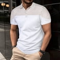 thumbnail image 1 of MHOSTAFH Collar Shirts for Men Basic Color Blocked 3 Button Golf Shirts Lightweight Casual Summer Tops T-shirts, 1 of 7