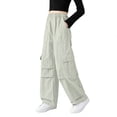 thumbnail image 1 of RRMuAzgs Girls Cargo Pants Elastic Waist Trousers Kids Wide Leg Jogger Pants with Multiple Pockets 5-15 Years, 1 of 6