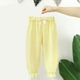 thumbnail image 1 of RRMuAzgs Girls Elastic Waist Pants Solid Color Lightweight Soft Ruffle Trousers Children's Summer Long Pants, 1 of 3